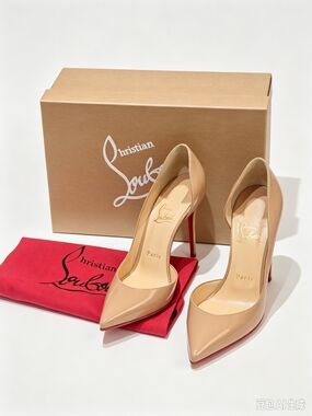 Christian Louboutin  IRIZA Nude Patent Leather Pointed-Toe Pumps